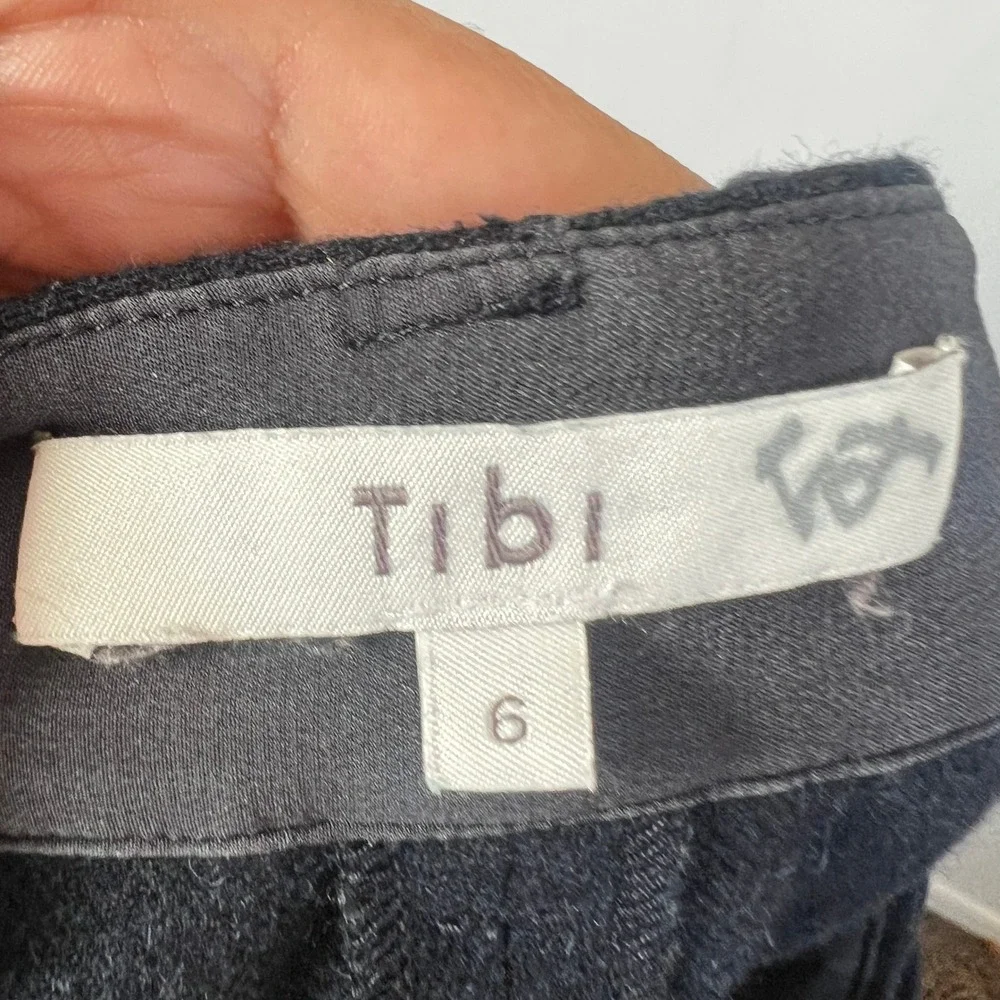 Tibi Midi Skirt Sz 6 Navy‎ Blue Career Preppy Minimalist